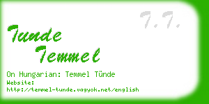 tunde temmel business card